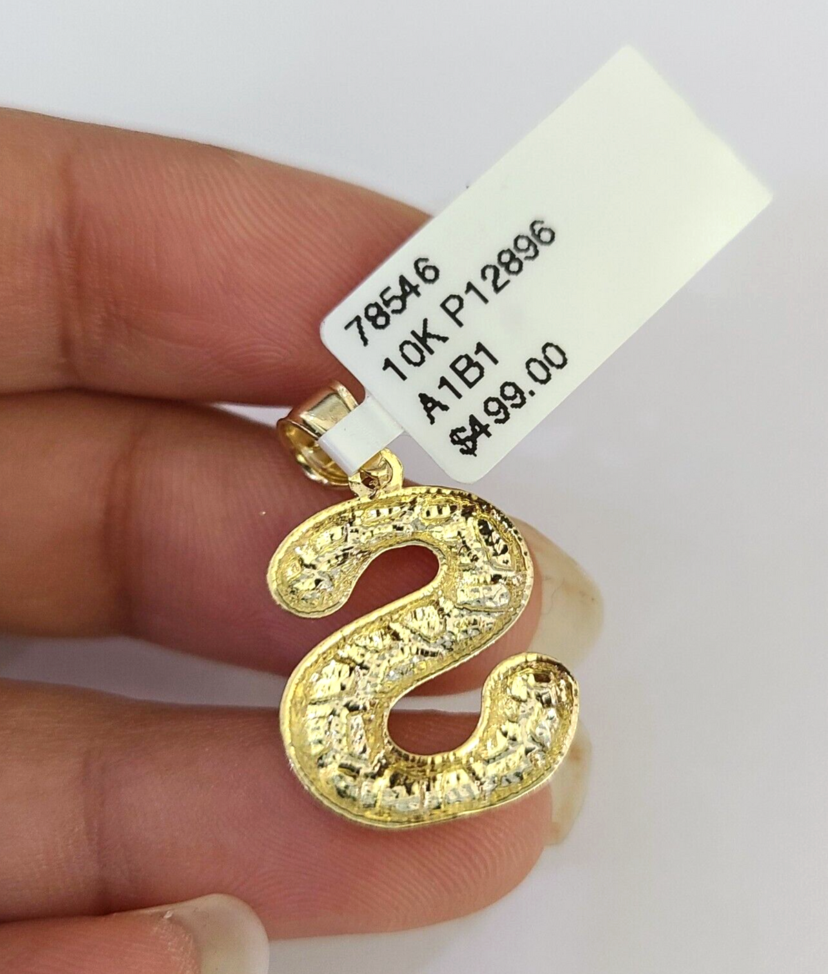S initial charm on rope chain