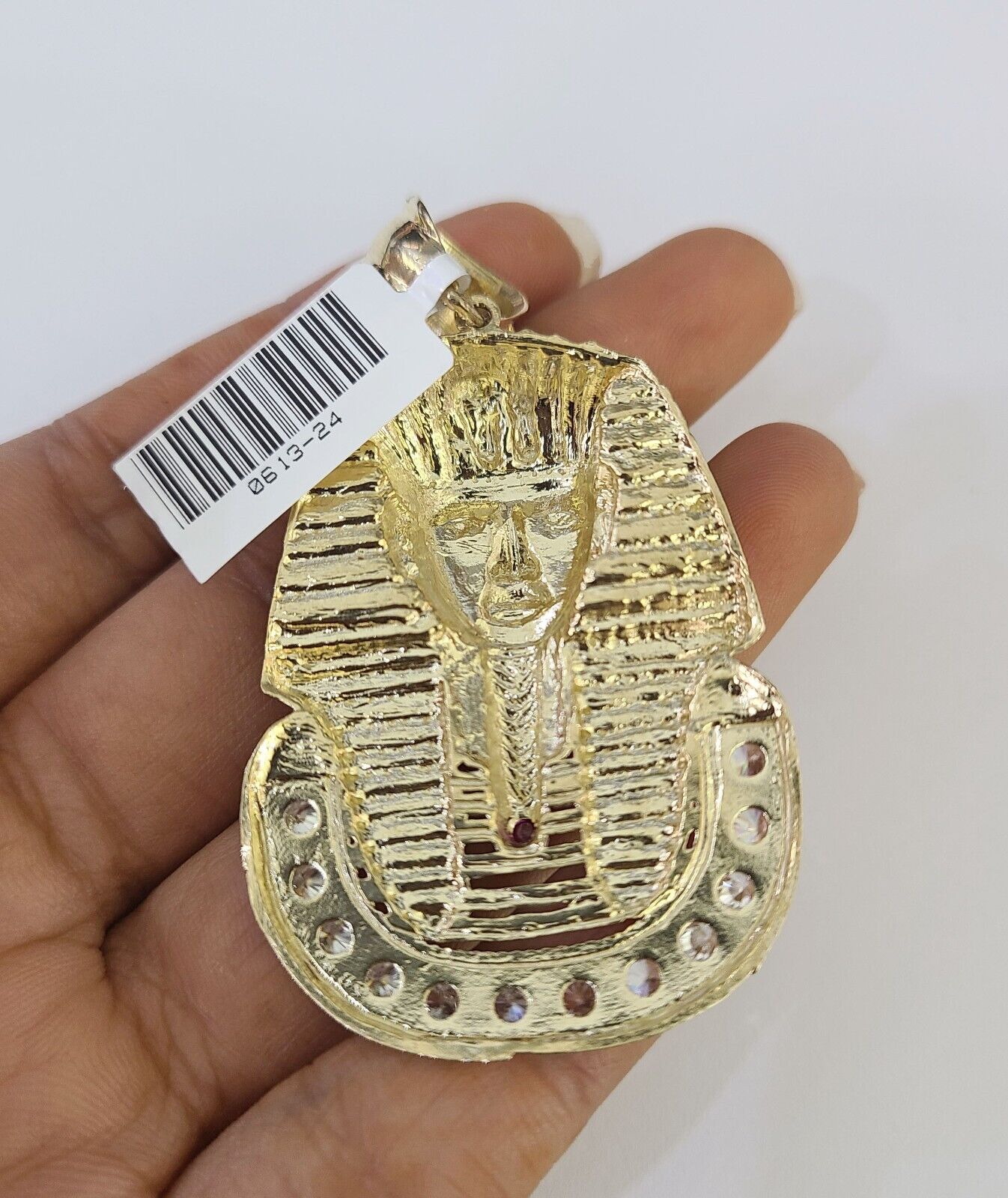 10k Gold Byzantine Necklace Pharaoh Charm 20-30 inch 6mm SET Chain Pendant