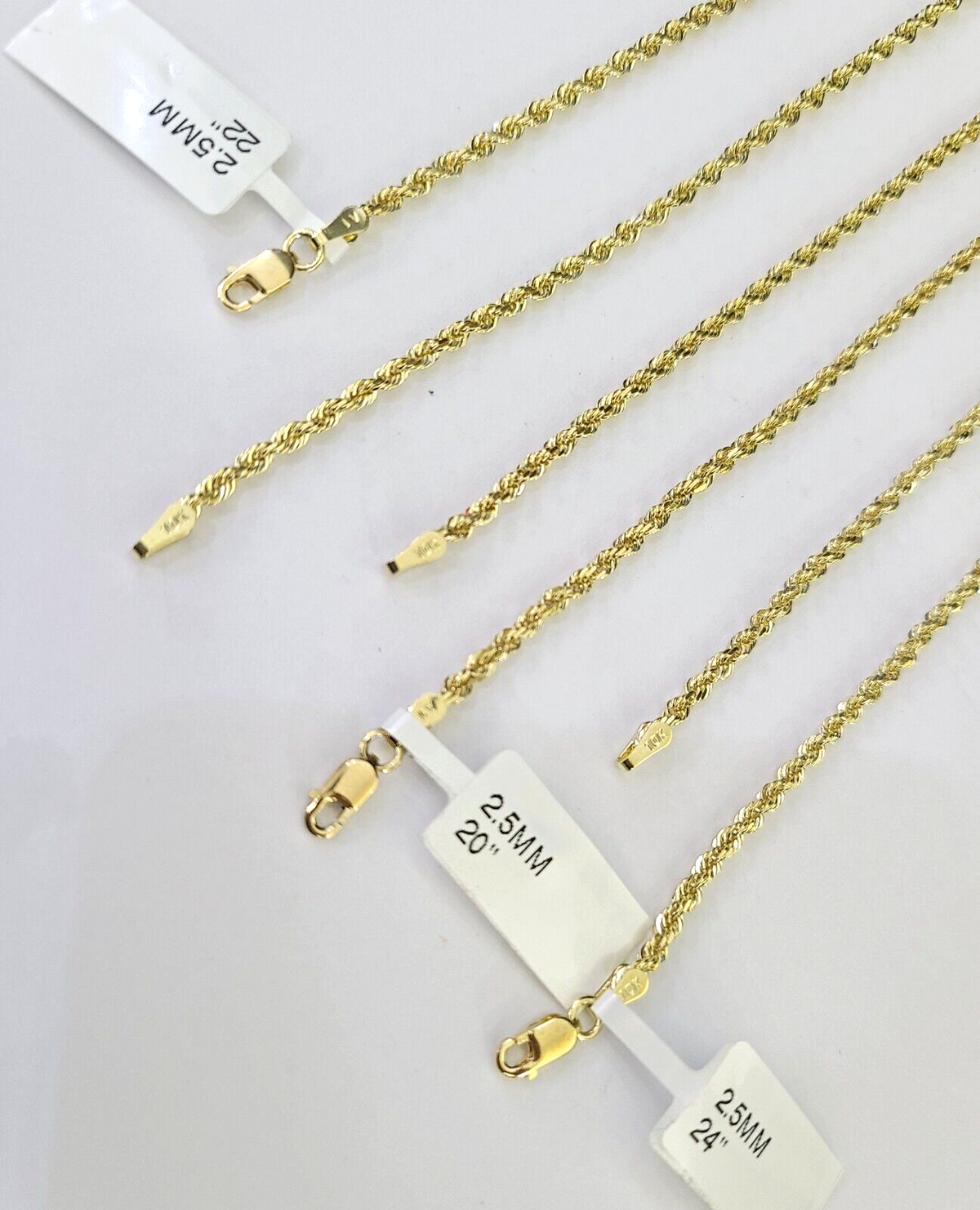 10k gold 2.5mm rope chain
