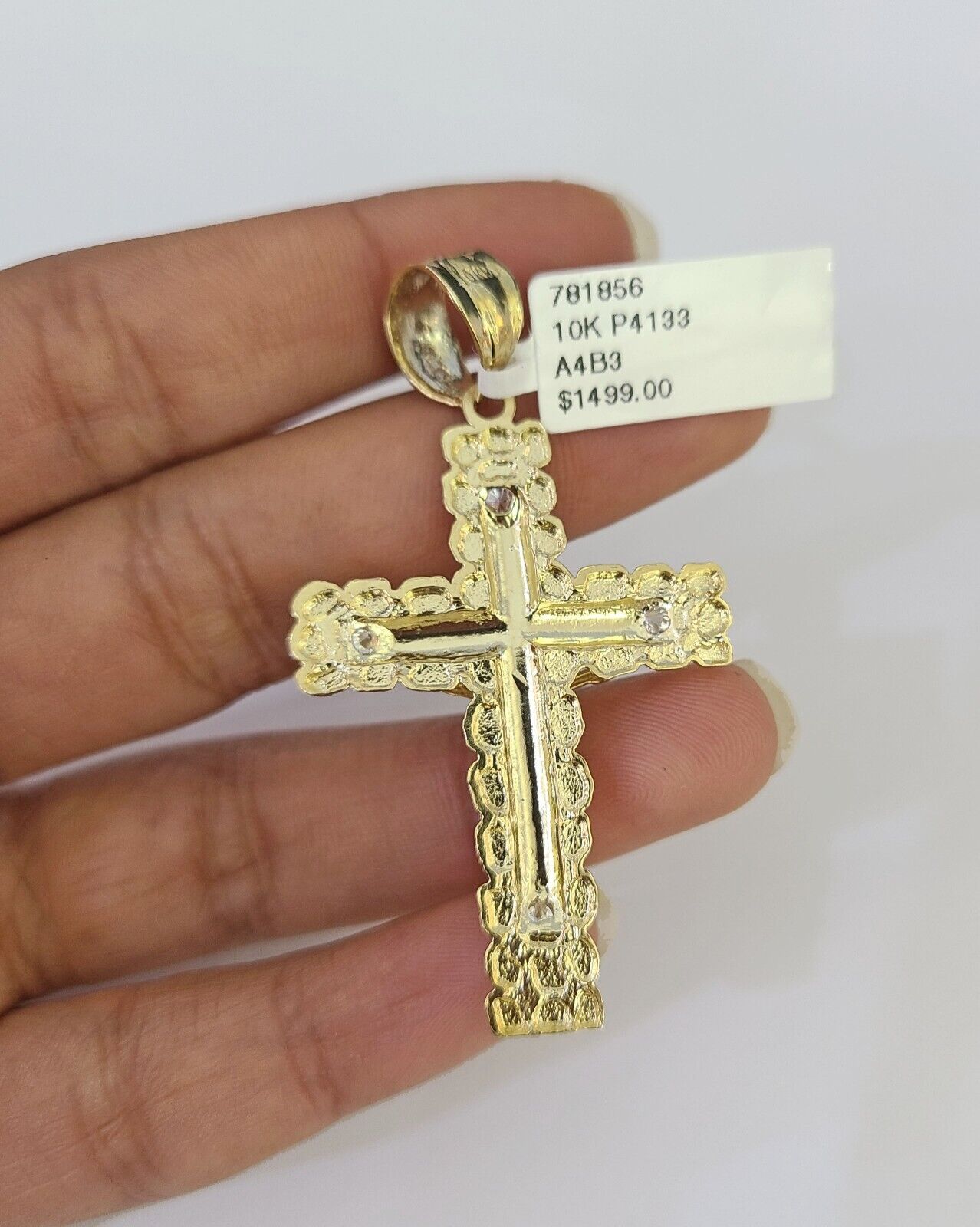 Jesus cross pendant detail