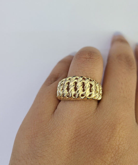 Real 14k Princesa Ring Yellow Gold Casual Ring 14kt Genuine Mens All Sizes