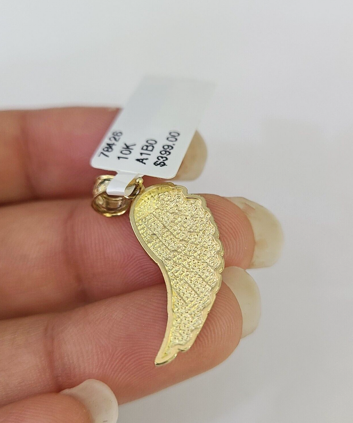 10k Angel Wings 2mm rope chain