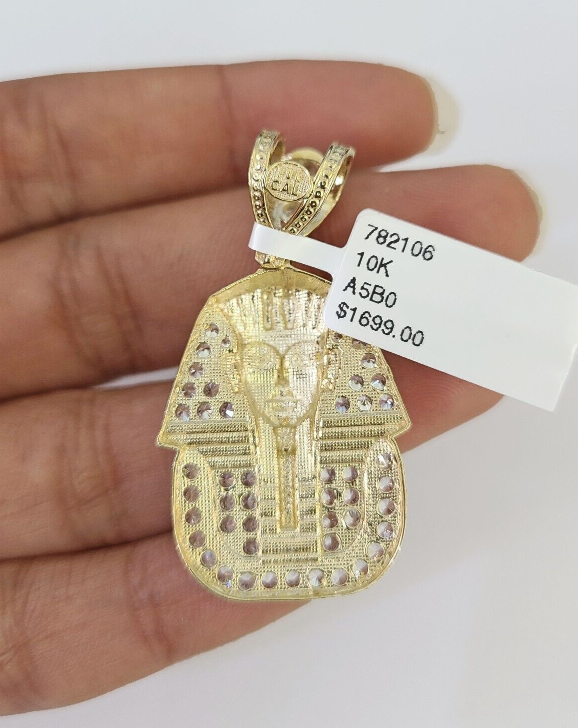 10k Pharaoh pendant with 6mm Cuban chain
