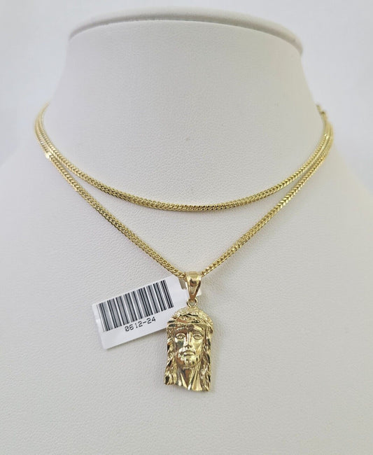 Jesus head necklace worn