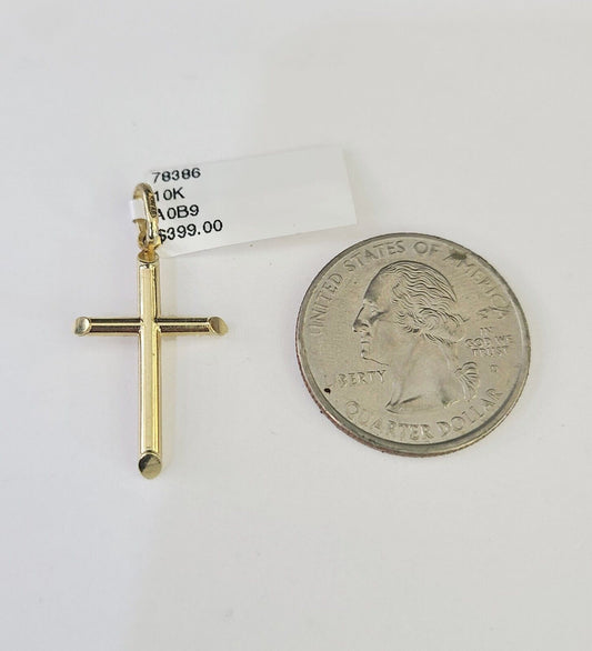 10K Solid Franco Chain Jesus Cross Pendant Charm Necklace 16"-24" 1mm Ladies