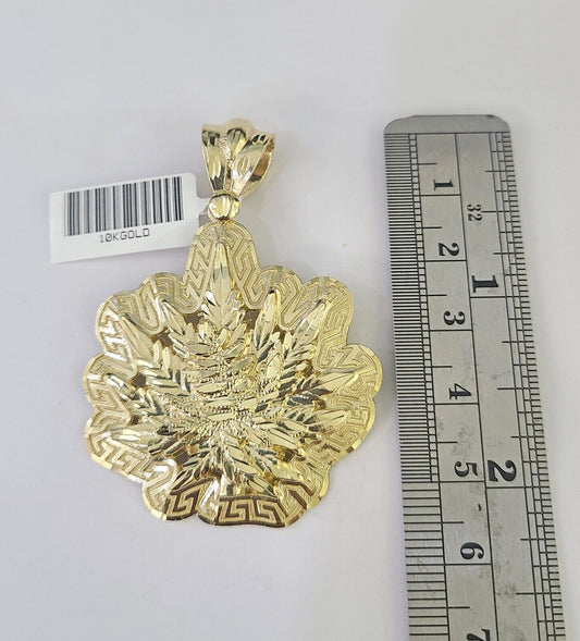 10K Franco Chain Tree leaf Pendant Charm Necklace 20"-26" 5mm Gold SET Yellow