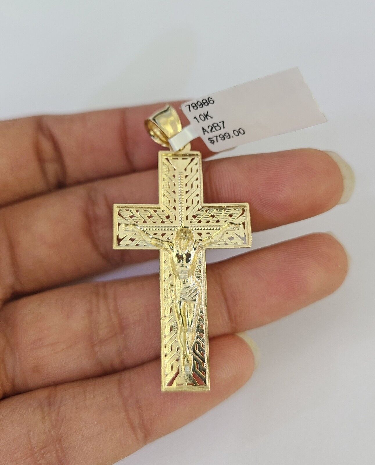 Jesus cross necklace worn