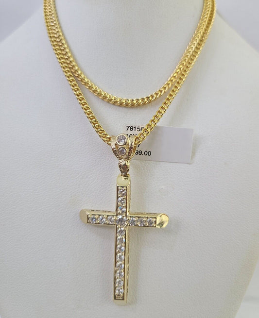 Polished 10k gold Franco links