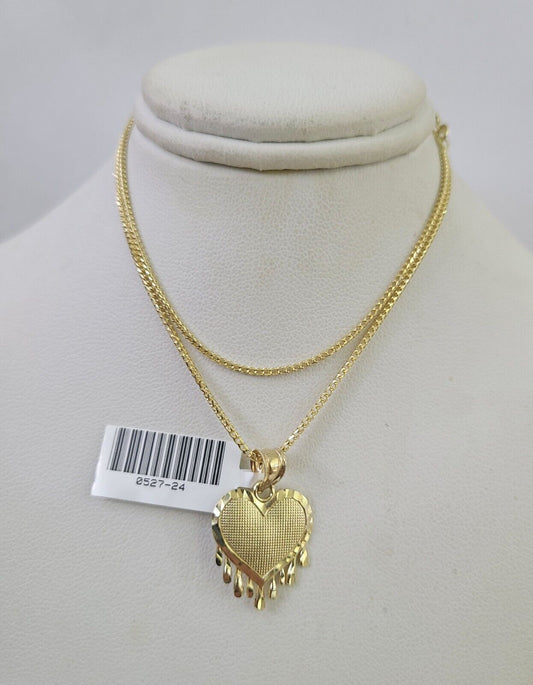 Heart pendant and Franco chain