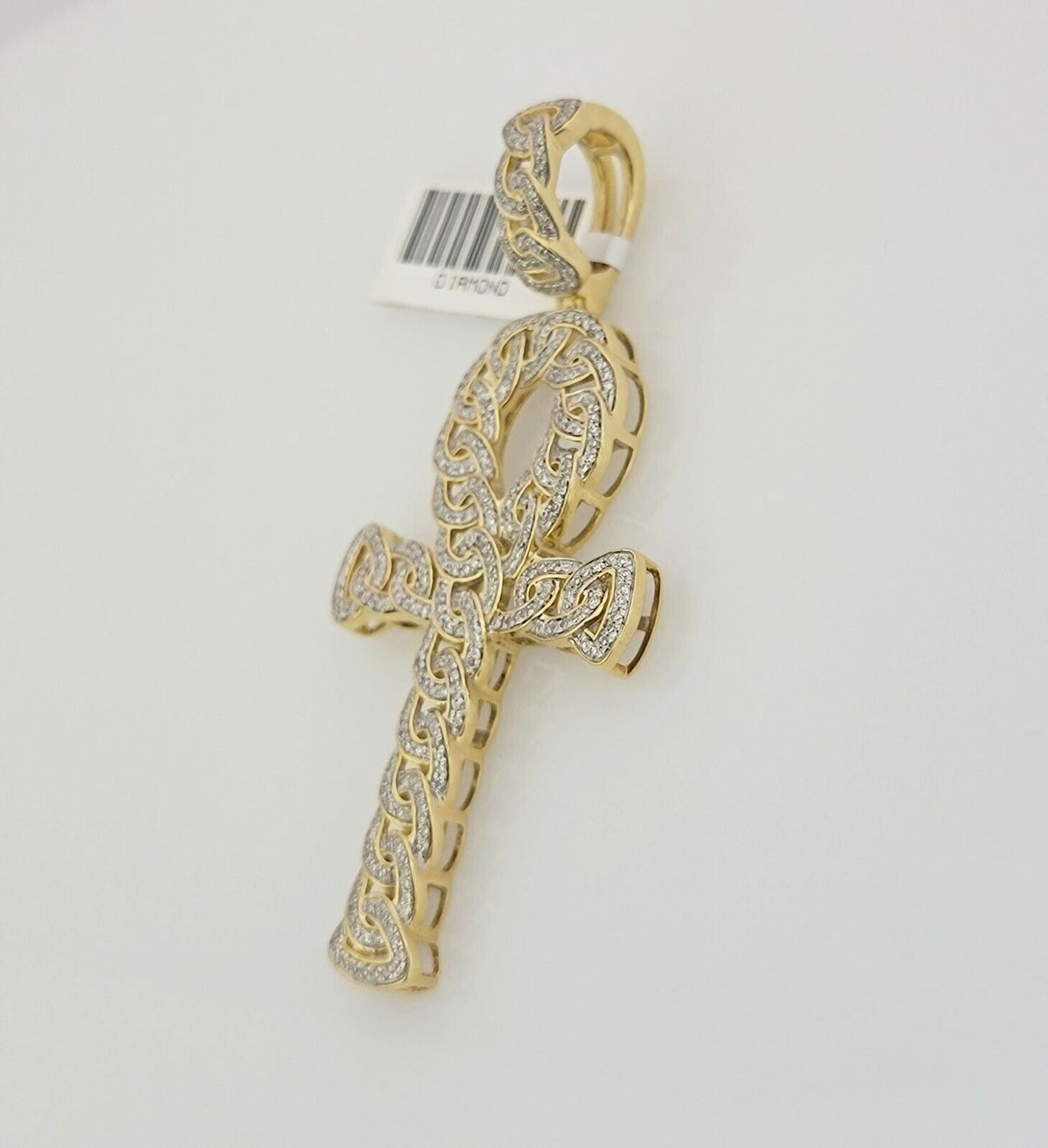 Flat Lay Diamond Ankh Charm