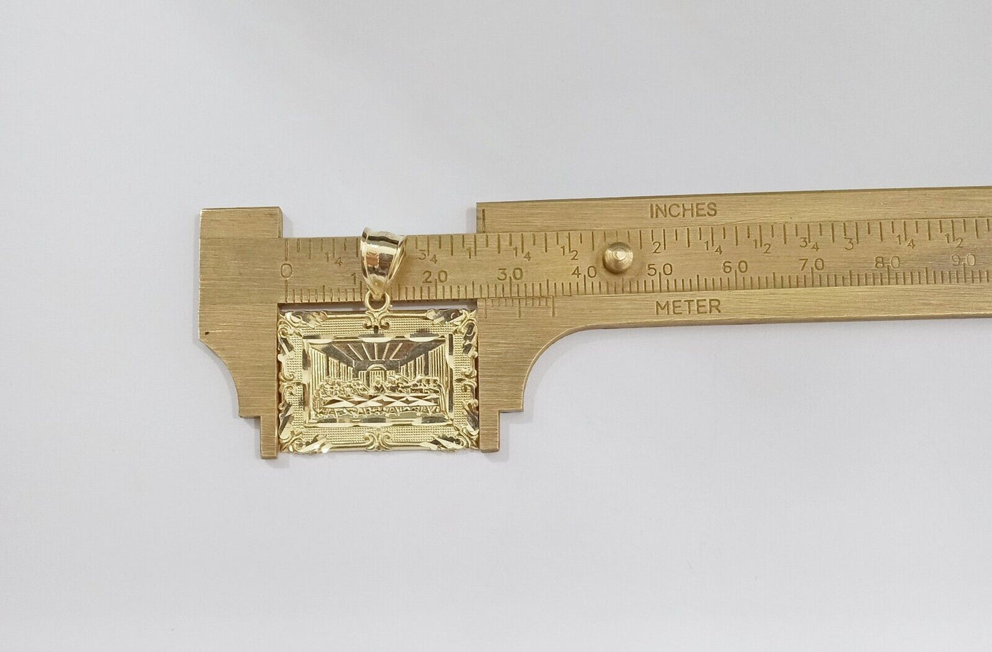 10k Gold Square Last Supper Pendant