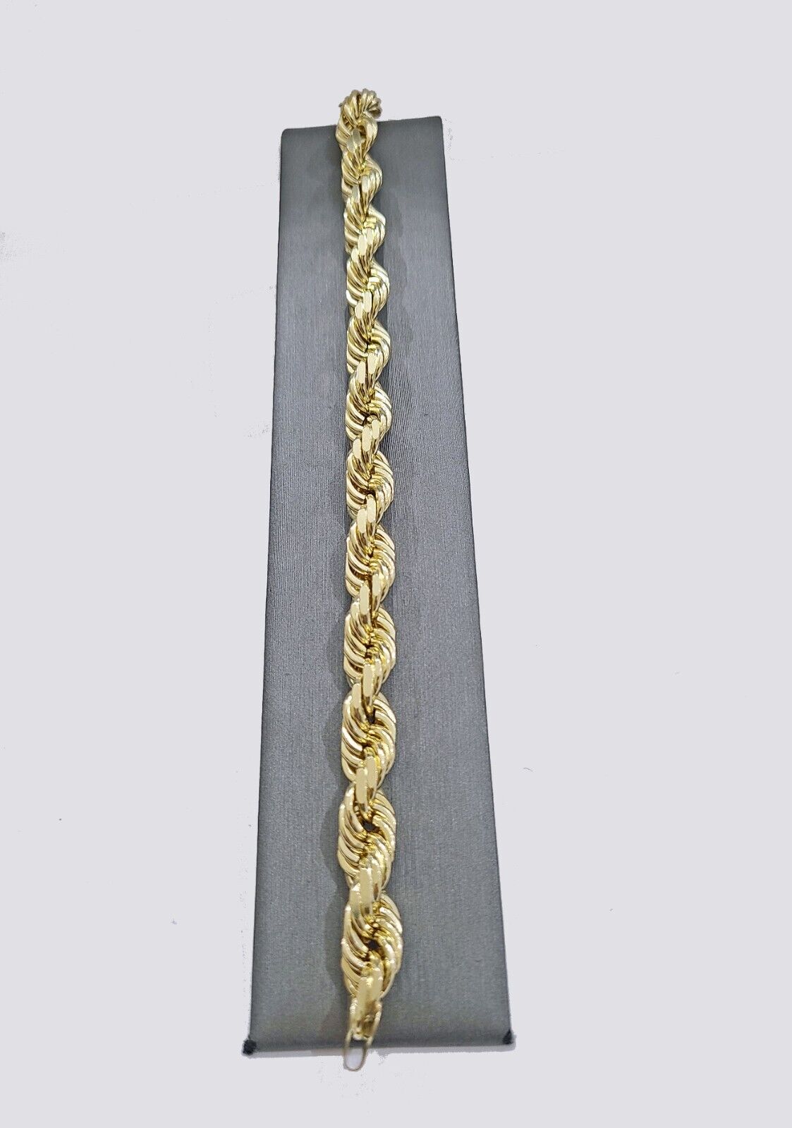 Real 10k Yellow Solid Gold 10mm Rope Bracelet 9 inch 10kt Men's