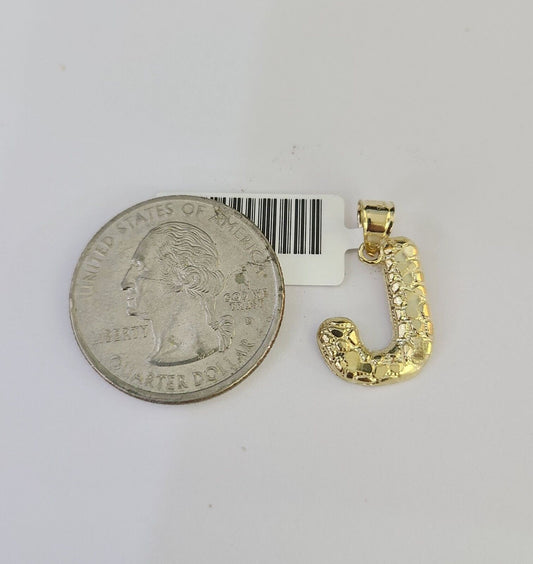 10k Gold Initial J Charm Rope Chain 16"-26" 2.5mm SET Necklace Alphabet Pendant