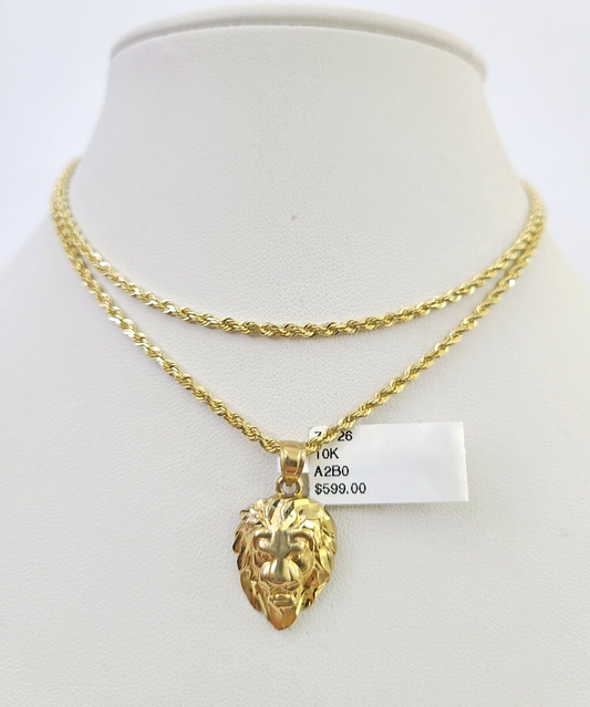 Lion pendant necklace worn