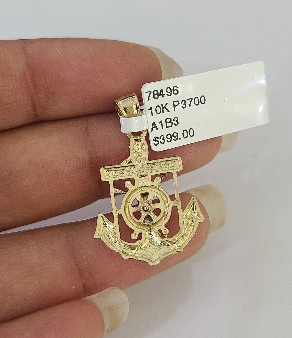 Jesus anchor necklace worn
