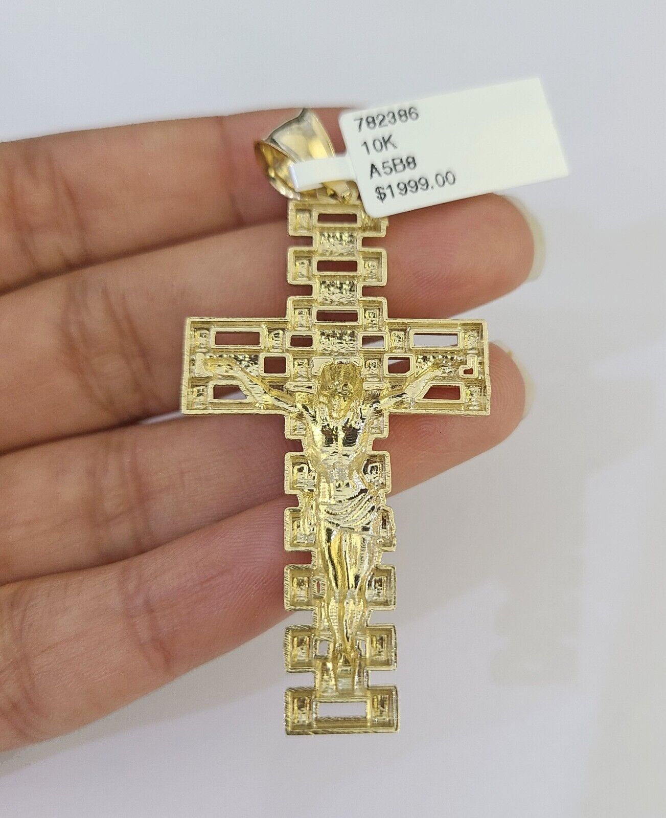 10k gold Jesus cross necklace