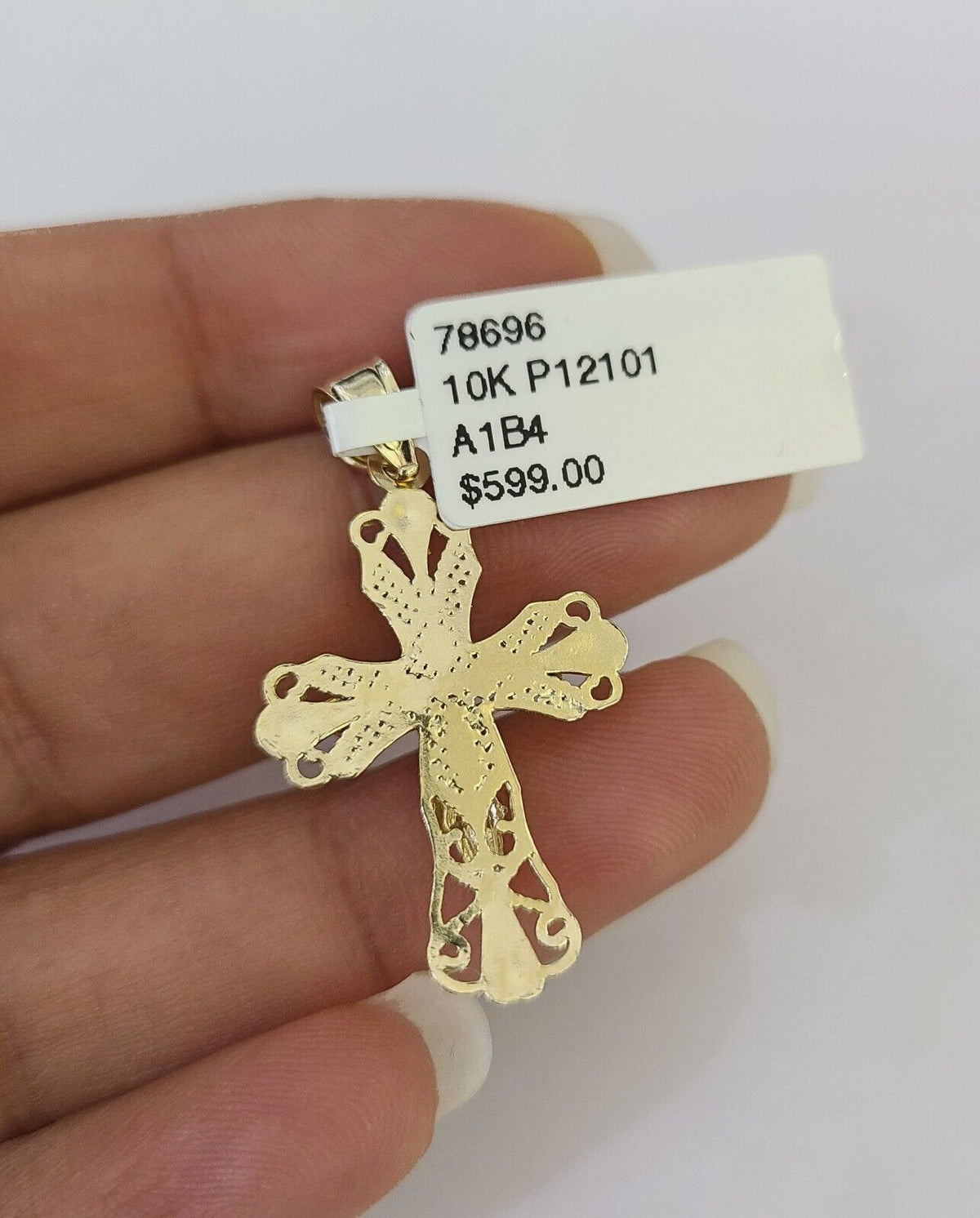 Jesus Cross pendant side view