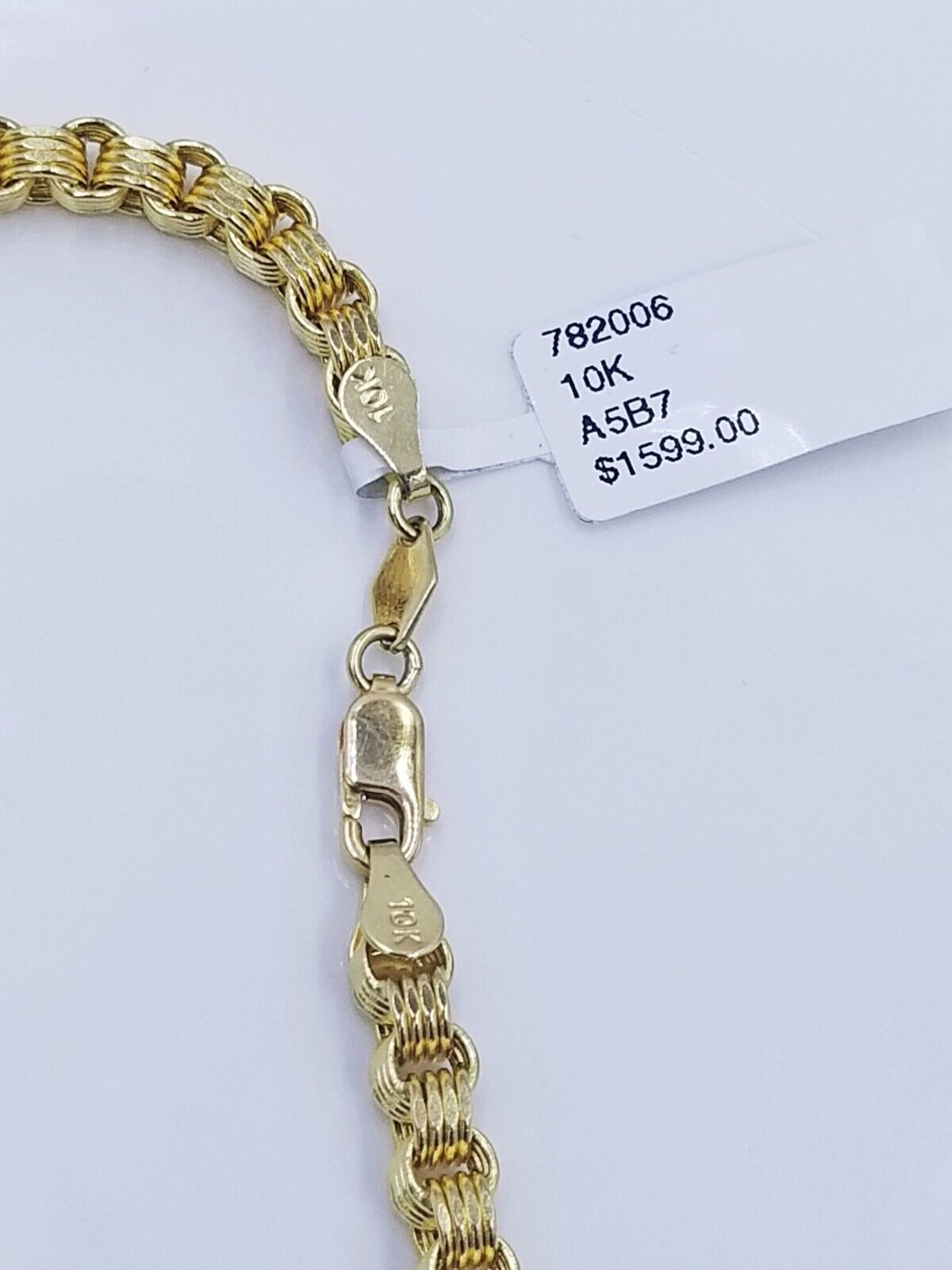 Real 10k Yellow Gold 4mm Box Byzantine Bracelet 8.5" inch 10kt Men's