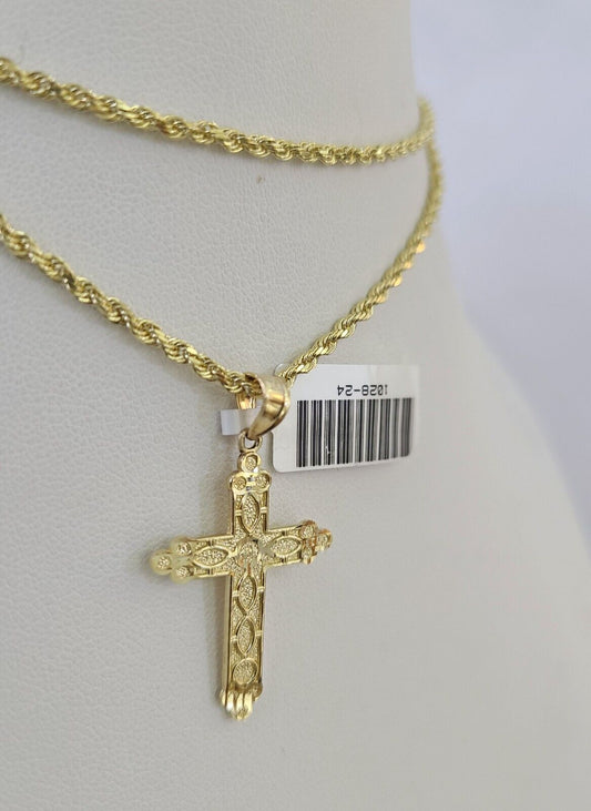 10k Jesus Cross 2mm rope chain