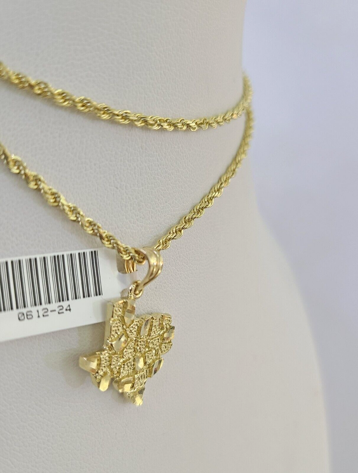 10k Texas Map 2mm rope chain