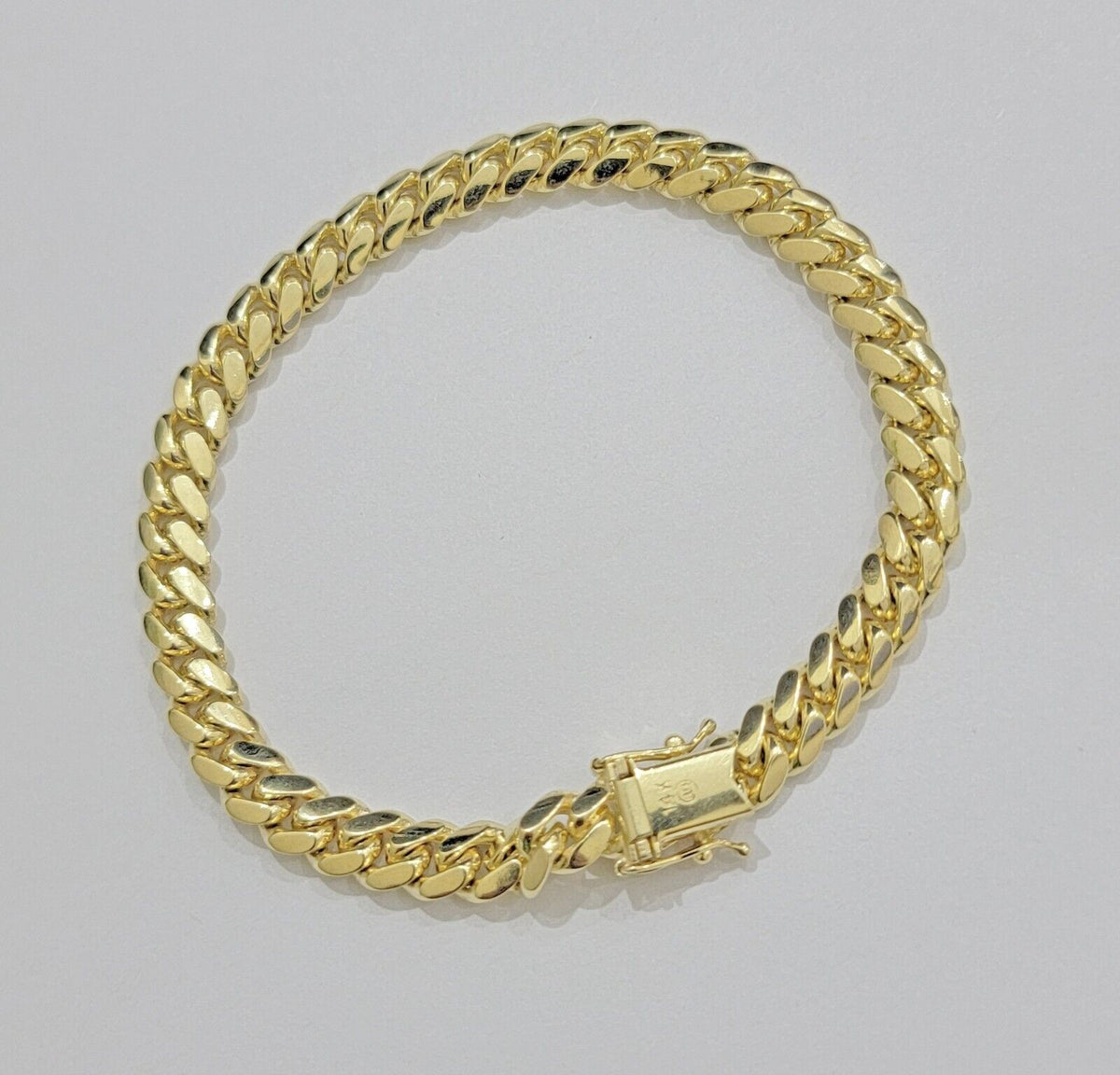 7mm 14k Gold Bracelet Miami Cuban Link 7" - 9 Inch Real 14kt Yellow Gold SOLID - Reva Jeweler
