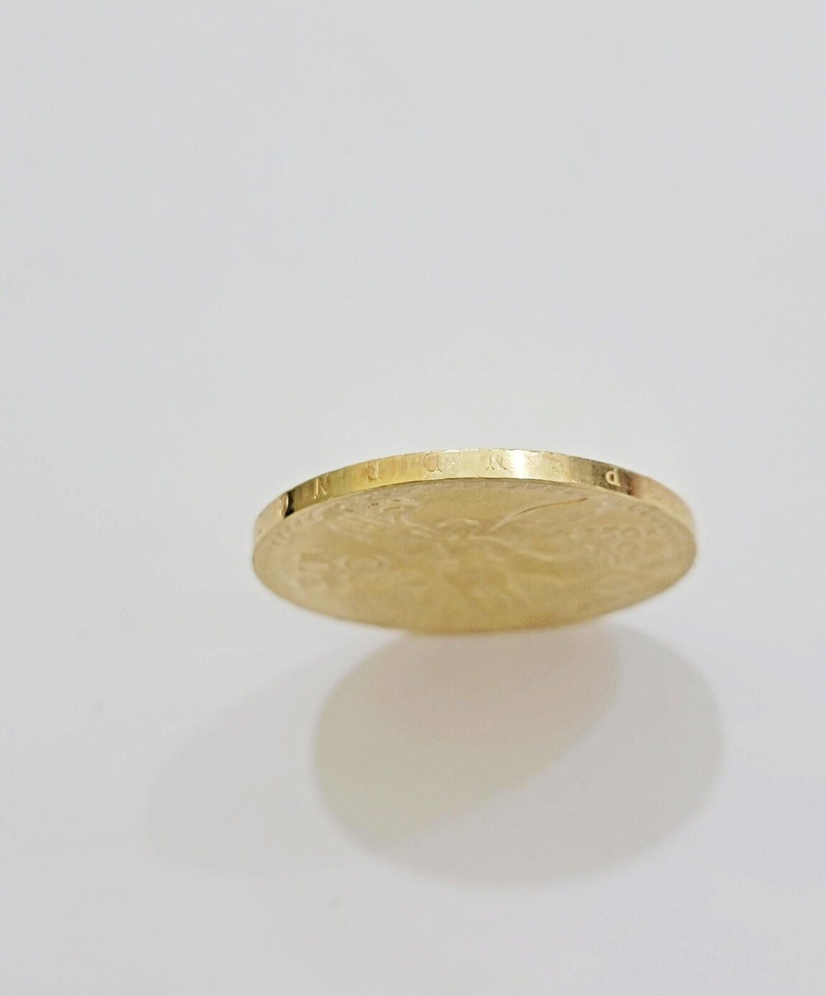 Centenario Coin Charm Solid 10k Yellow Gold 50 Pesos 1947 Centenaro With Bezel - Reva Jeweler