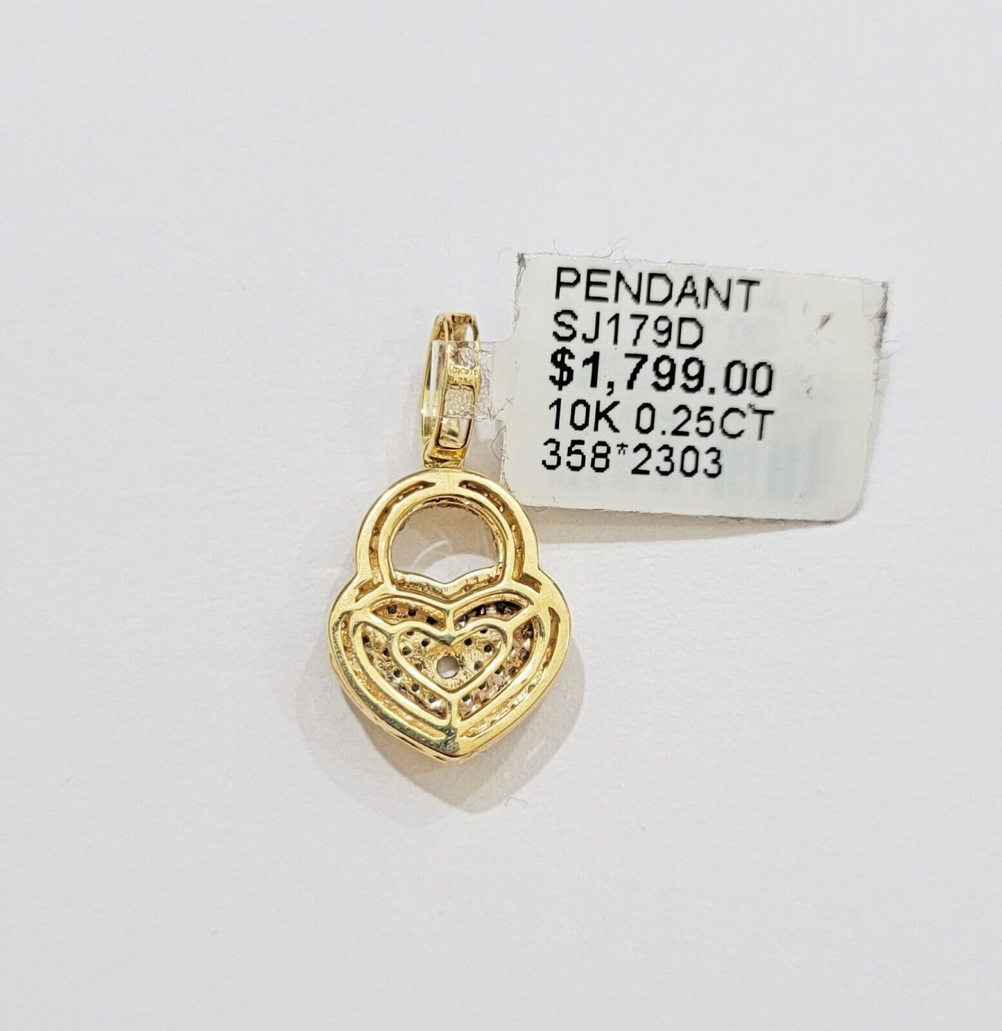 Diamond Heart Key charm pendant 10k gold 0.25 CT Natural Diamonds For Women,REAL - Reva Jeweler