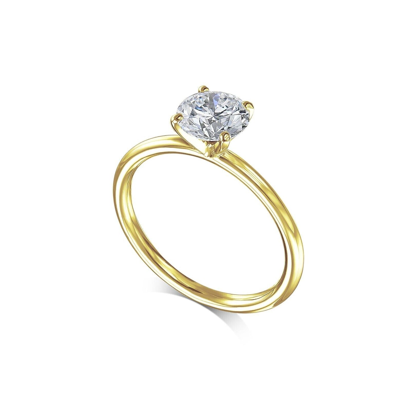 IGI Diamond Engagement Ring VS H Round Cut 2 Ct Lab Created CVD Eye Clean, Real - Reva Jeweler