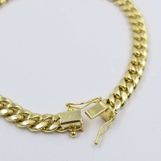 Kids REAL 10k Gold Miami Cuban Link Bracelet 6mm 6" Inch 10KT Yellow Gold Strong - Reva Jeweler