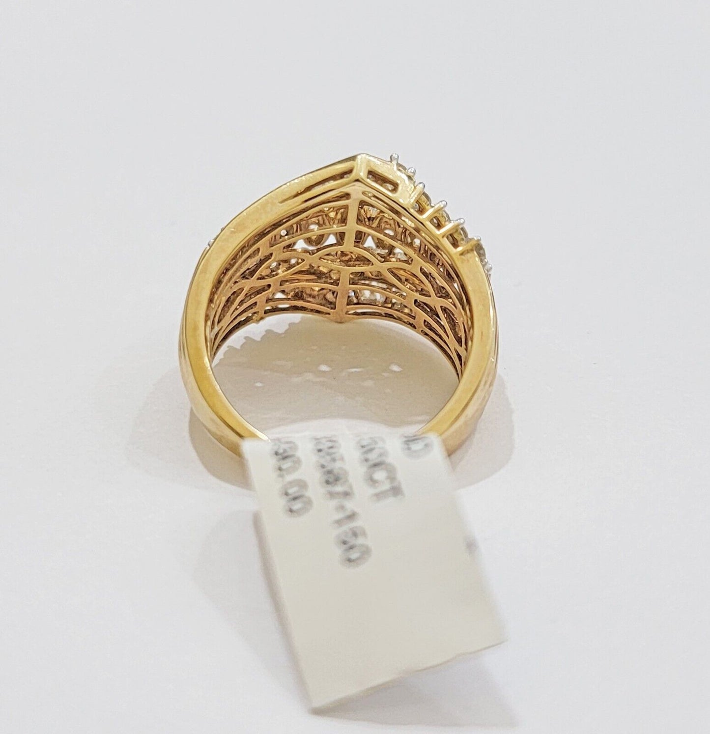 Ladies Diamond Ring Solid 10k Yellow Gold 1.50CT Natural Diamond women band REAL - Reva Jeweler
