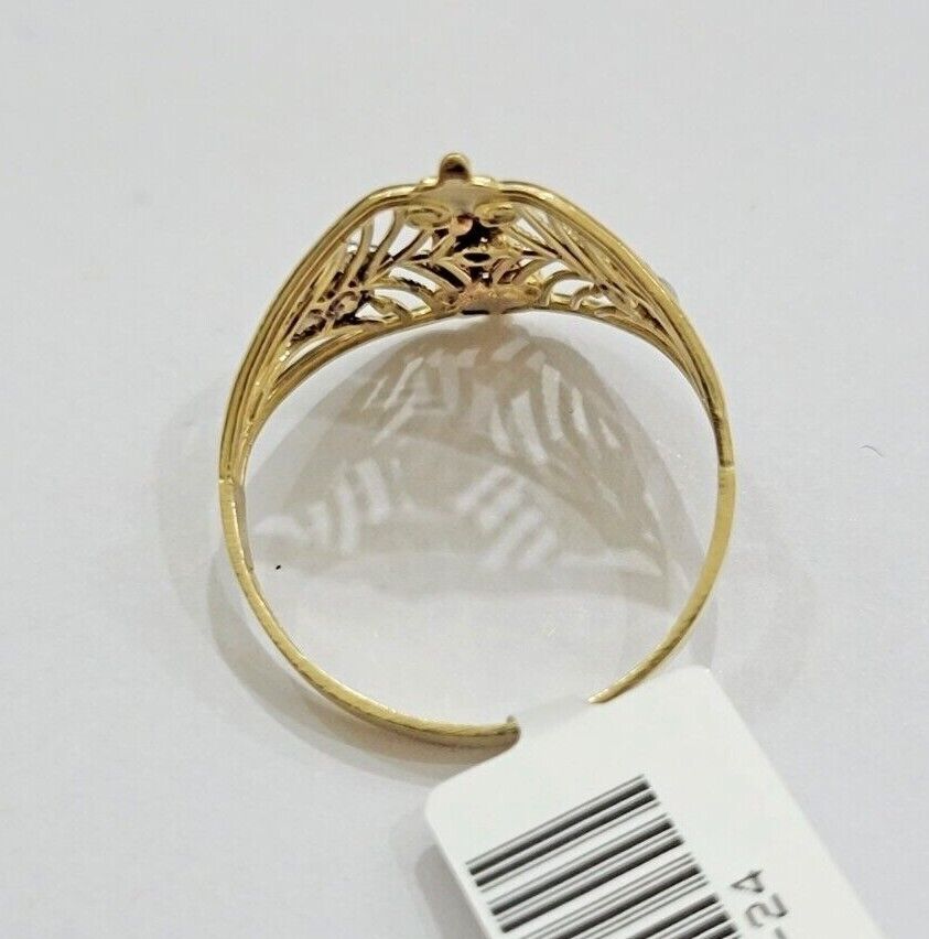 Ladies Ring 10k Yellow Gold Virgin Mary Cross 10KT REAL Gold Unique Size 7 SALE - Reva Jeweler