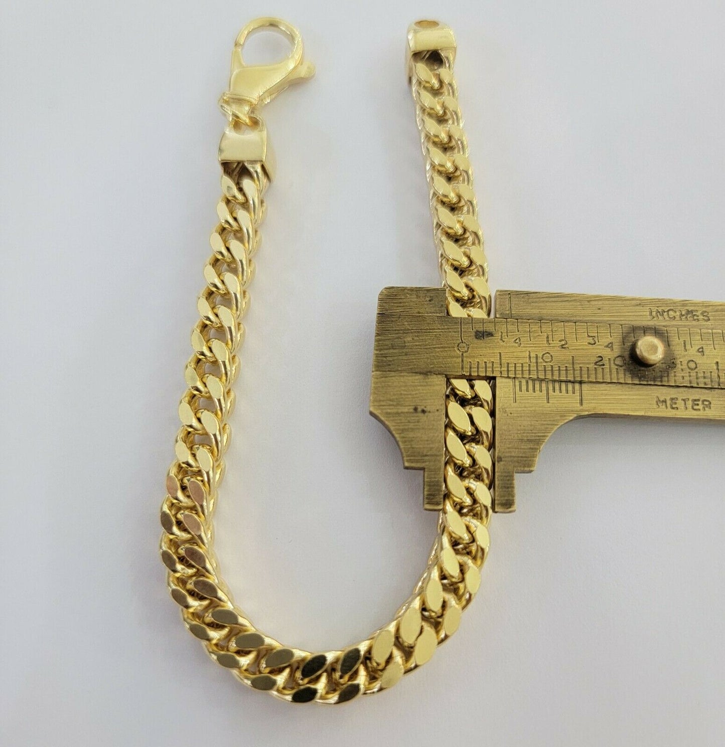Men's 10k Gold Franco Bracelet 9" 7mm 10kt Yellow Gold Authentic 10kt MEN STRONG - Reva Jeweler