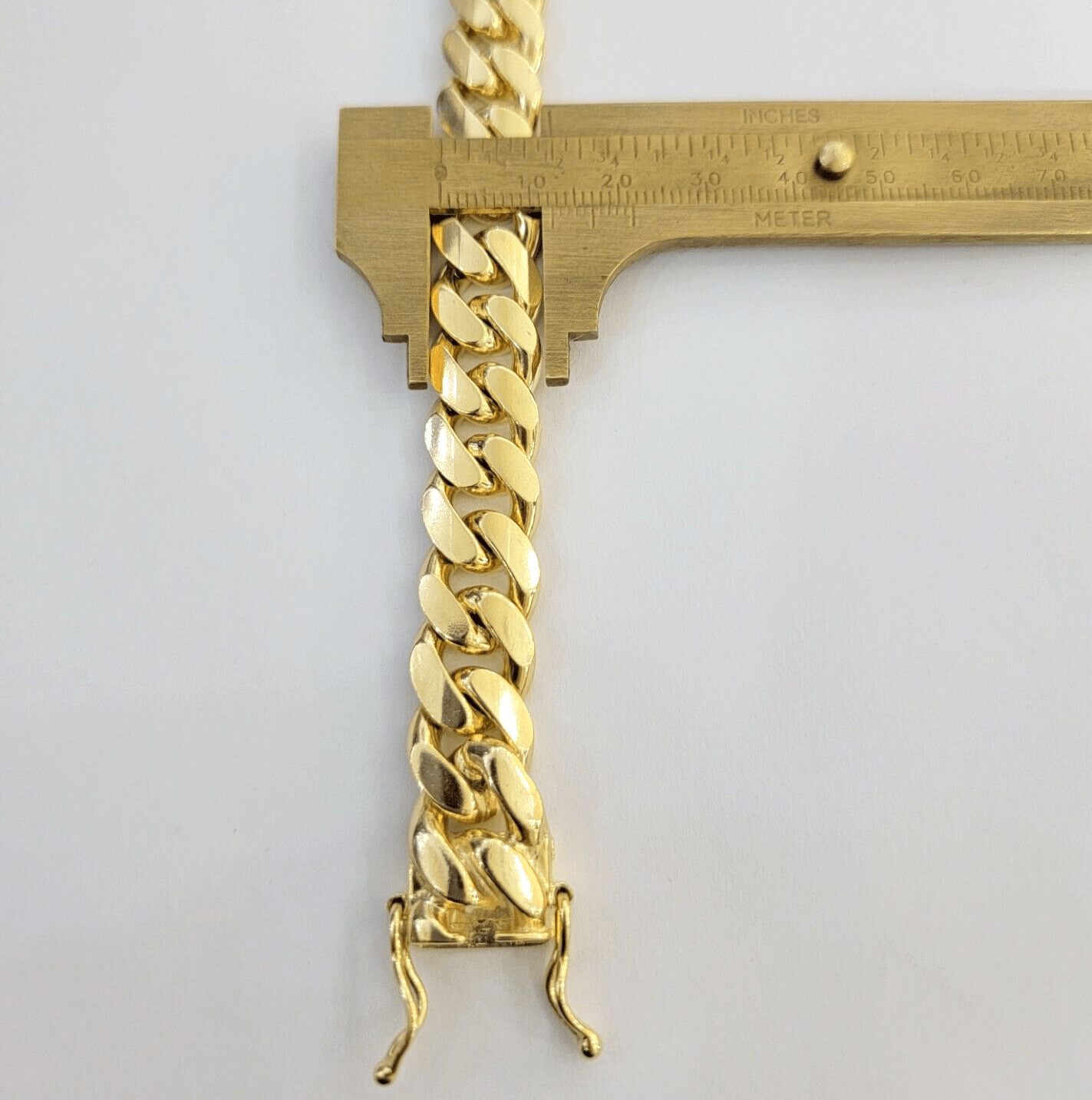 Mens 14k Gold Bracelet Solid Miami Cuban Link 13mm 9.5 Inch Real 14kt Heavy - Reva Jeweler