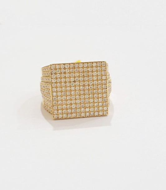 Mens diamond ring 10k yellow gold 2.05 Ct diamonds 10kt dark yellow gold Band - Reva Jeweler