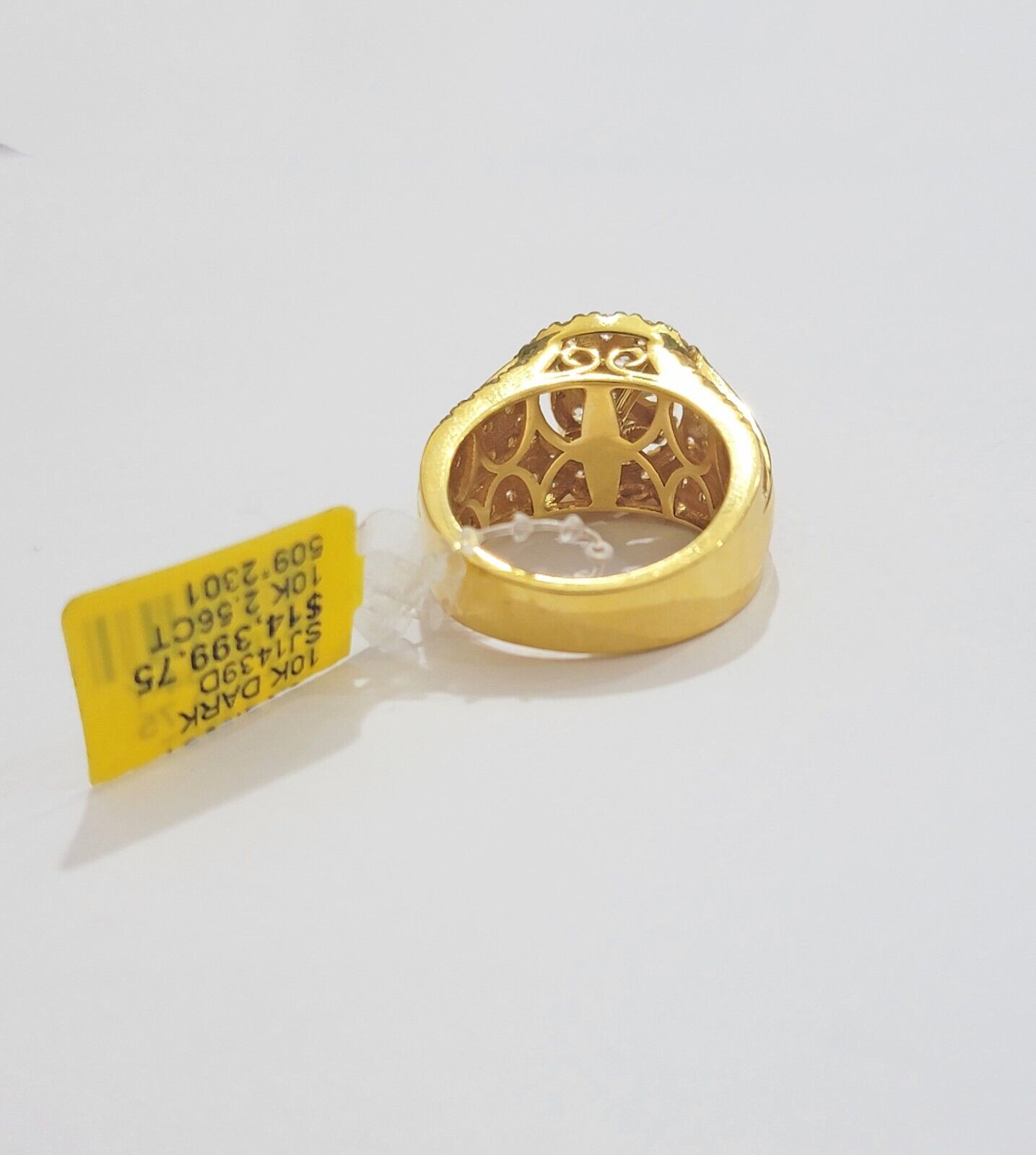 Mens diamond ring 10k yellow gold 2.56 Ct diamonds 10kt dark yellow gold Band - Reva Jeweler