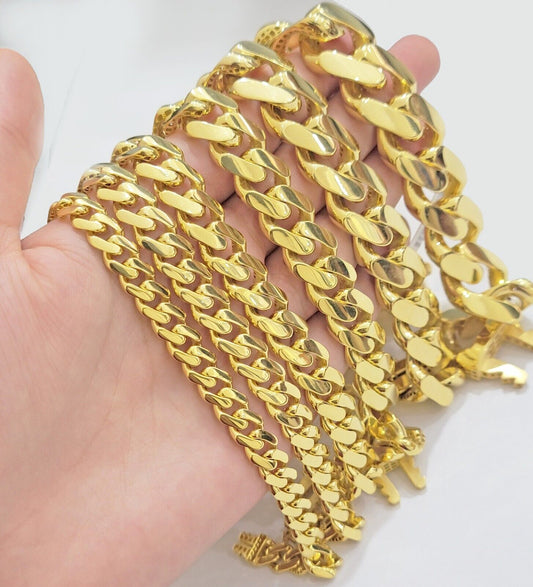 Real 10k Gold Bracelet Royal Cuban Link Monaco 8mm - 20mm 8 - 9" 10kt Yellow Gold - Reva Jeweler