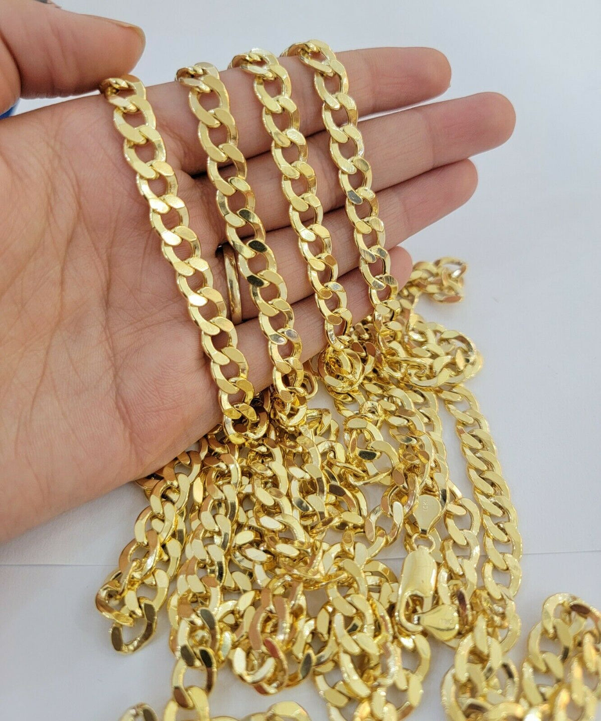 Real 10k Gold Chain Cuban Link 8mm Necklace 20" 22" 24" 26" 28" 30" 10kt Men's - Reva Jeweler