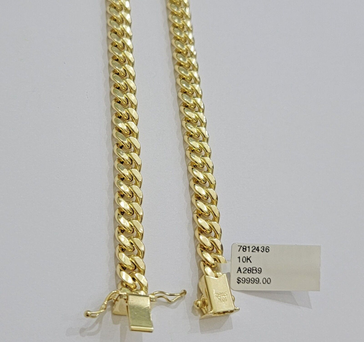 Real 10k Gold Chain Necklace Miami Cuban Link 20 - 30 Inch Men's 10KT 7mm - Reva Jeweler