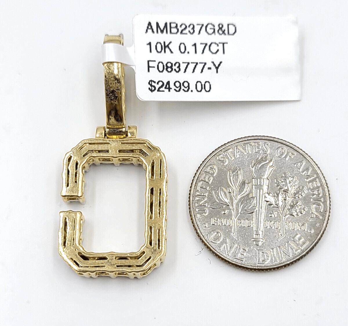Real 10k Gold & Diamond Letter "C" Initial Alphabet Charm/Pendant 1.25". - Reva Jeweler