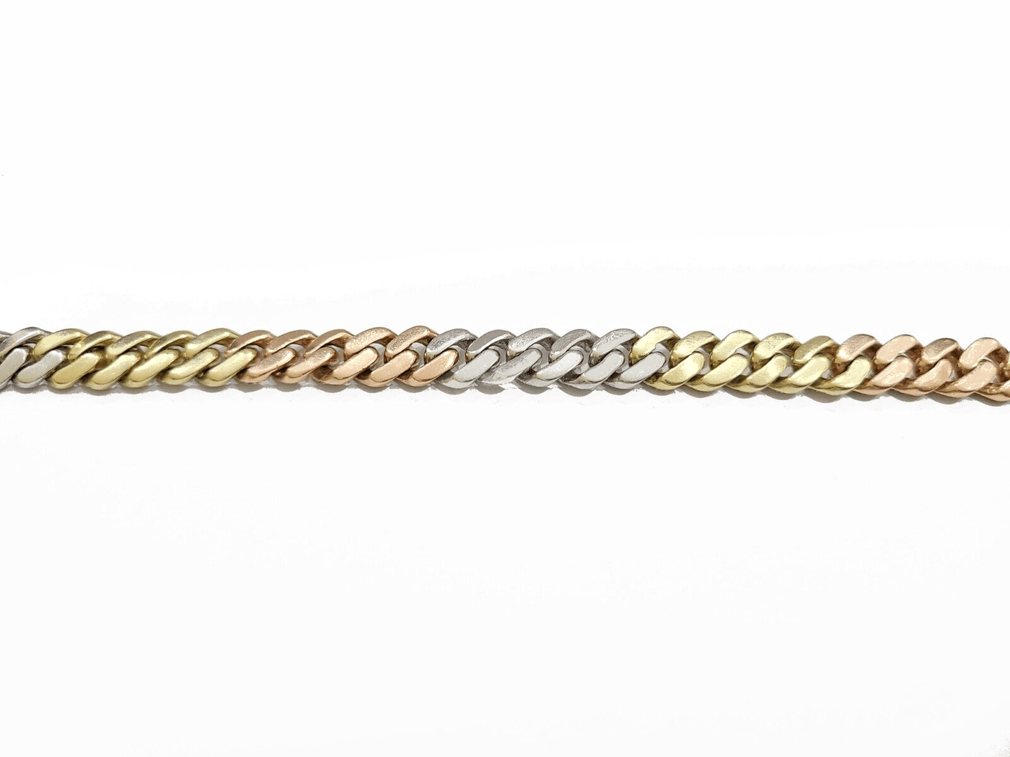 Real 10k Gold Diamond Necklace cuban Link Chain 20" 8mm 10 CT Tri color Gold men - Reva Jeweler