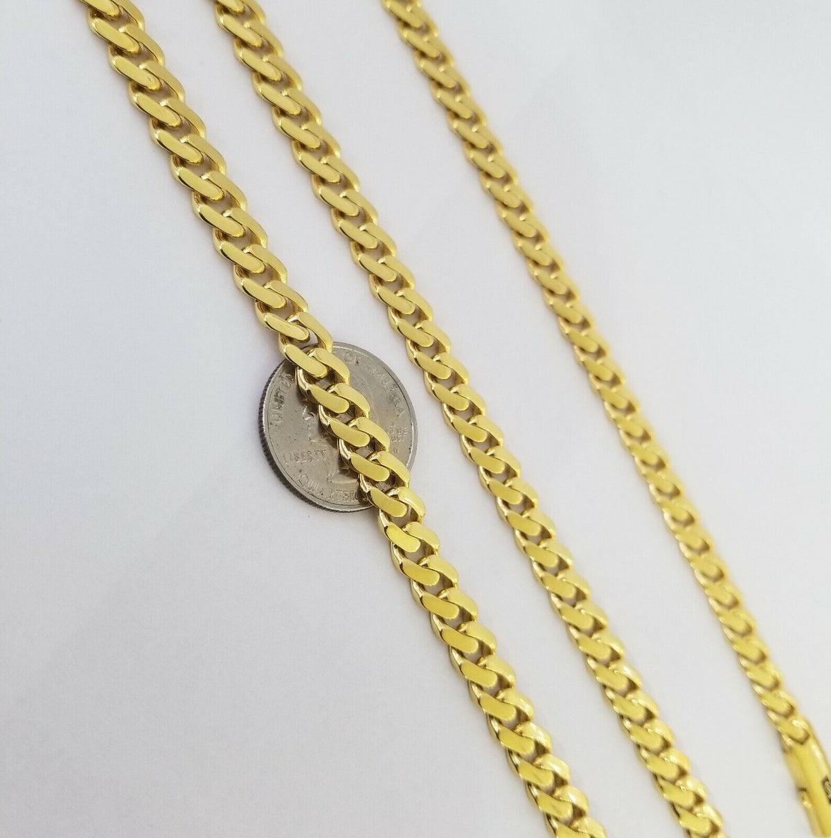 Real 10k Gold Miami Cuban Link Royal 8mm Monaco chain and Bracelet Set - Reva Jeweler