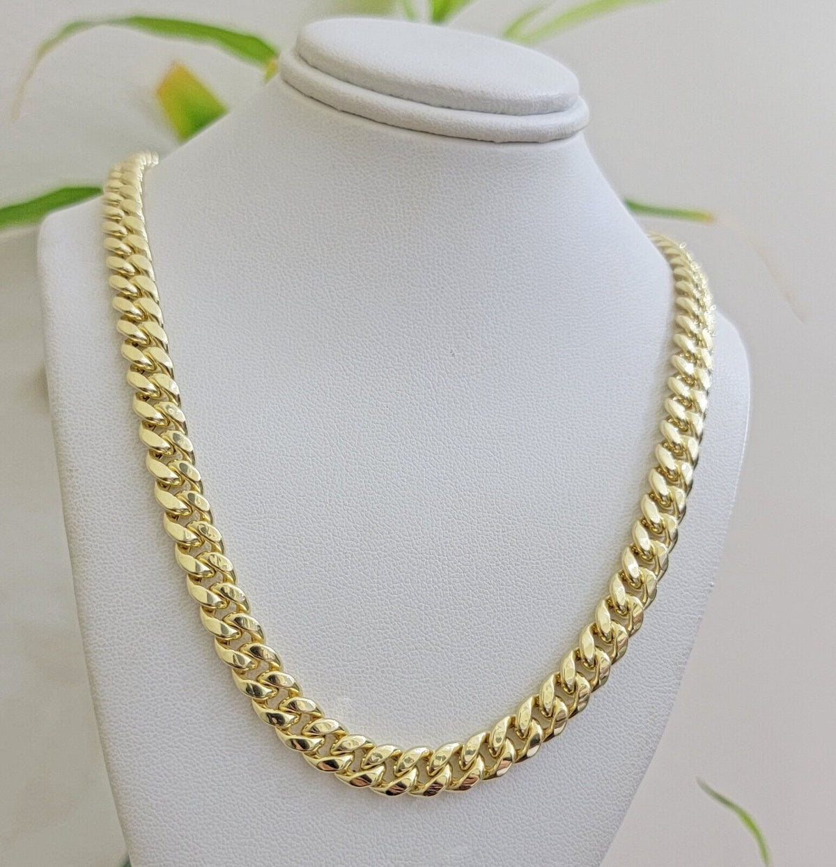 Real 10k Gold Necklace 8mm Miami Cuban Link Chain 26 Inch Men's 10KT STRONG LINK - Reva Jeweler
