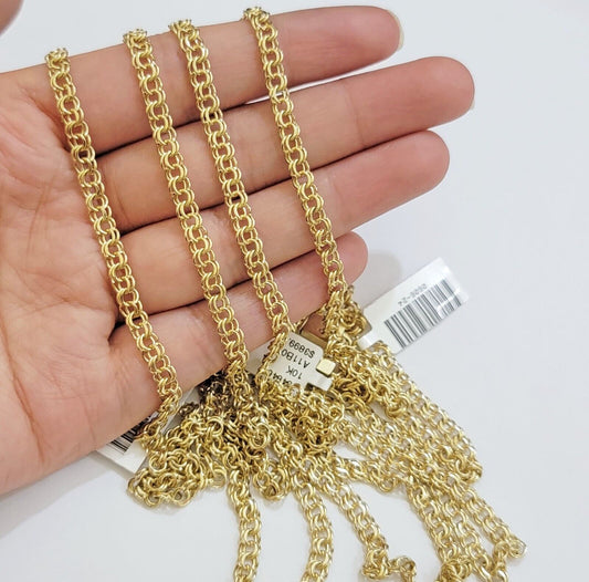 Real 10k Gold Necklace Chain Chino Link 5mm SOLID 16 - 24 Inch Men Women Kids - Reva Jeweler