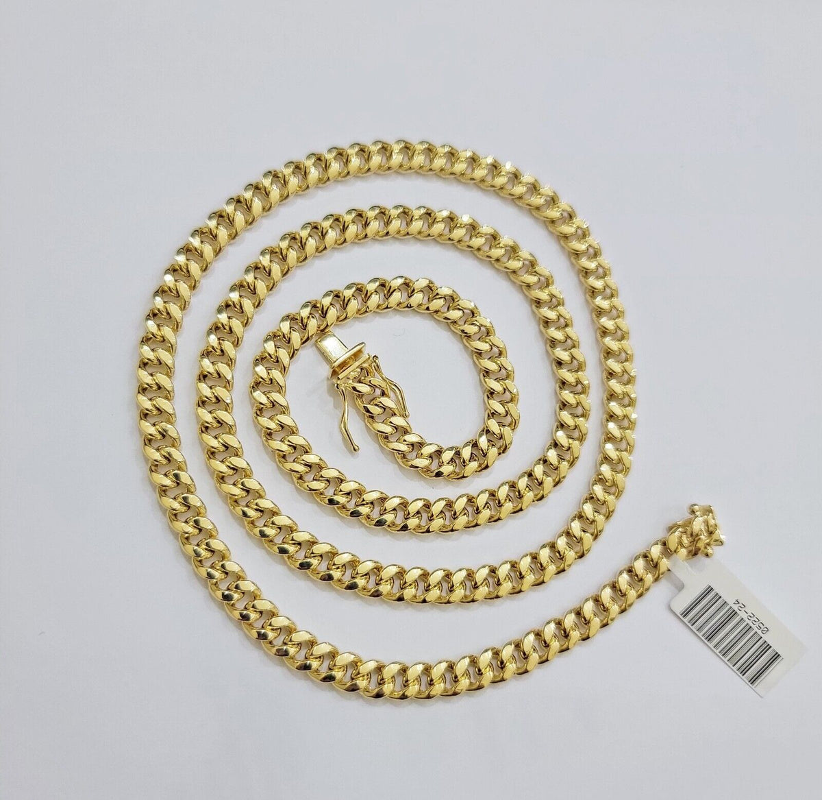 Real 10k Gold Necklace Miami Cuban Link 6mm Chain 20 - 30 Inch Men 10KT Box Lock - Reva Jeweler