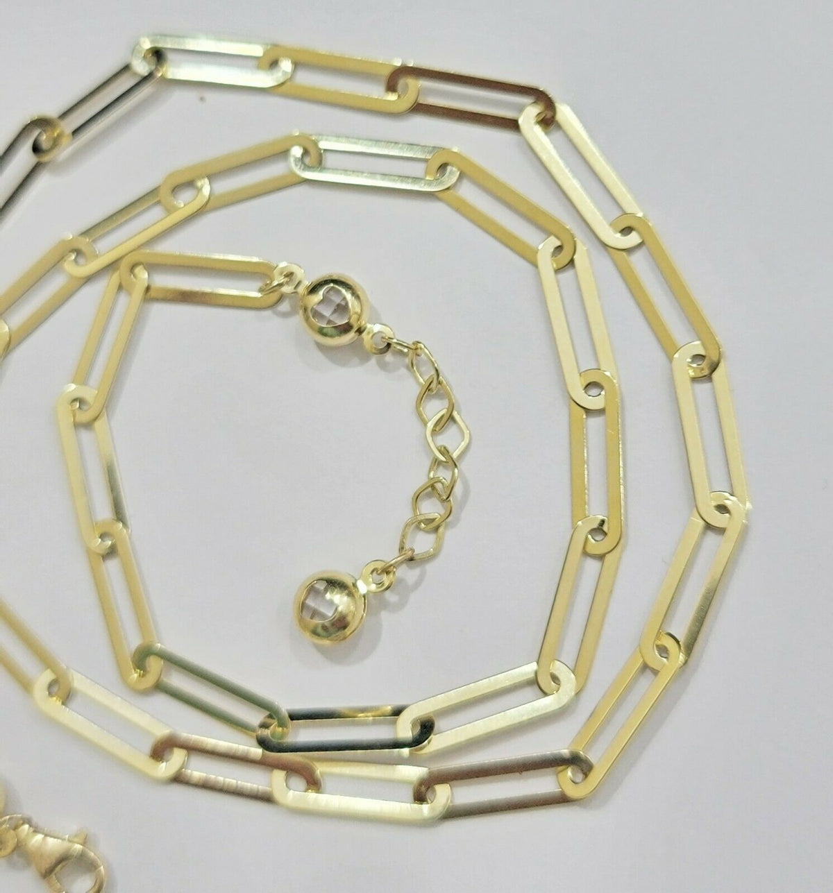 Real 10k Gold Paperclip Chain Ladies Necklace 16" 18" 20" 22" 24" Long 10kt 4mm - Reva Jeweler