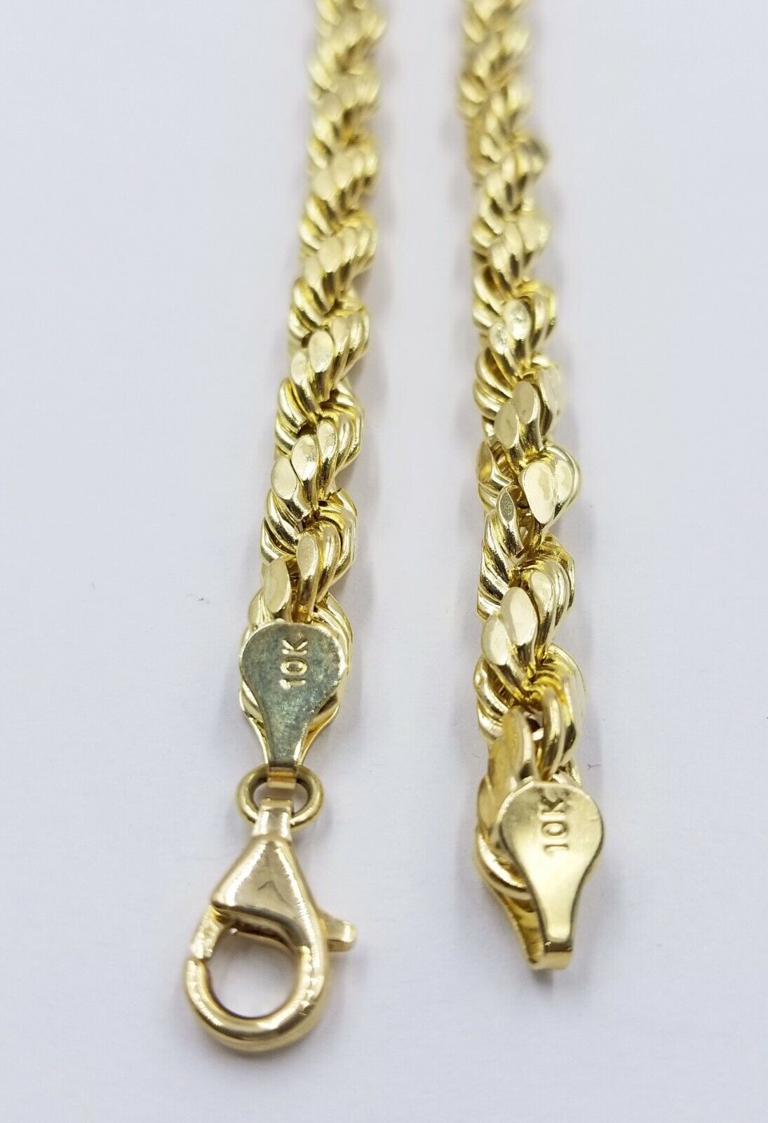 REAL 10K Gold Rope Chain 7mm 26 Inch Men Necklace Gold Diamond Cut - Reva Jeweler