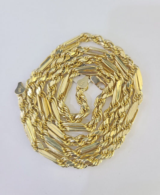 Real 10k Milano Rope Chain Necklace Yellow Gold 5mm 20" 22" 24" 26" 28" Genuine - GoldenlinQ