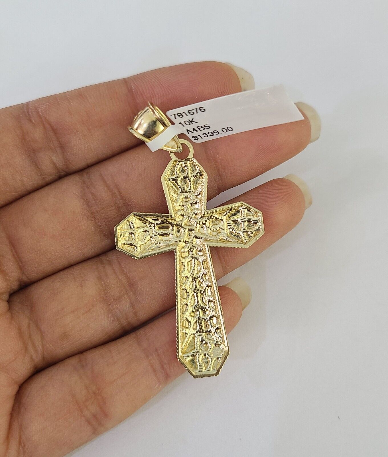 Real 10k Rope Chain Jesus Cross Charm Necklace Pendant Set 5mm 20" - 30" Inch Gold - Reva Jeweler