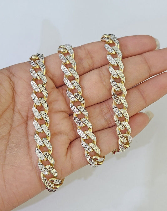 Real 10k Royal Monaco Chain 6mm Diamond Cut 18 - 26 inches Yellow Gold - GoldenlinQ