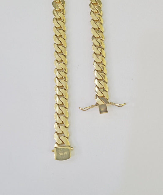 Real 10K Royal Monaco Chain Box Clasp 9mm Gold Necklace 10Kt 24" Genuine - GoldenlinQ